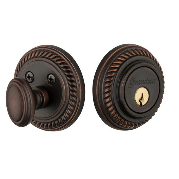 Grandeur by Nostalgic Warehouse NEW Single Cylinder Deadbolt Keyed Differently - Newport In Timeless Bronze